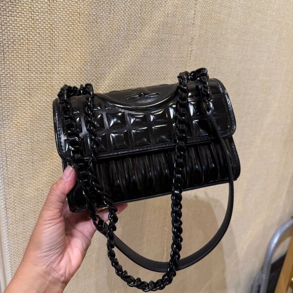 Tory Burch SMALL FLEMING METALLIC QUILT CONVERTIBLE SHOULDER BAG 155938 $548 - Picture 1 of 11
